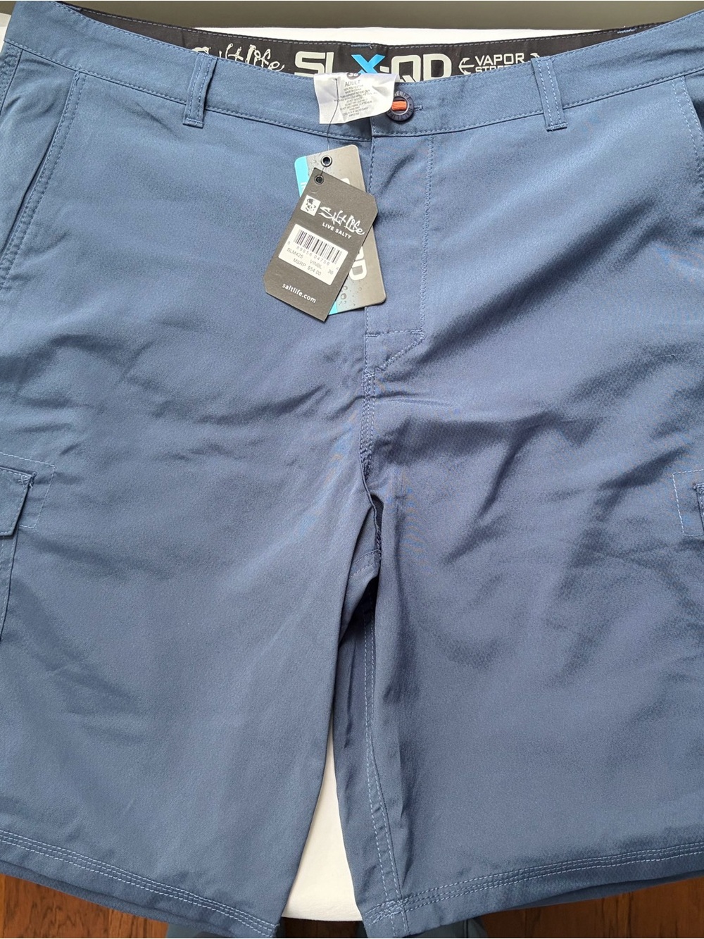 NWT Salt Life SLX-QD Boardwalk Hybrid Shorts Men 36 Navy Fishing Plier Pocket